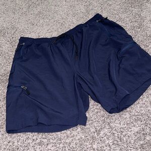 Santiny XXL blue outdoor‎ shorts pockets elastic waist lightweight zipper pocket
